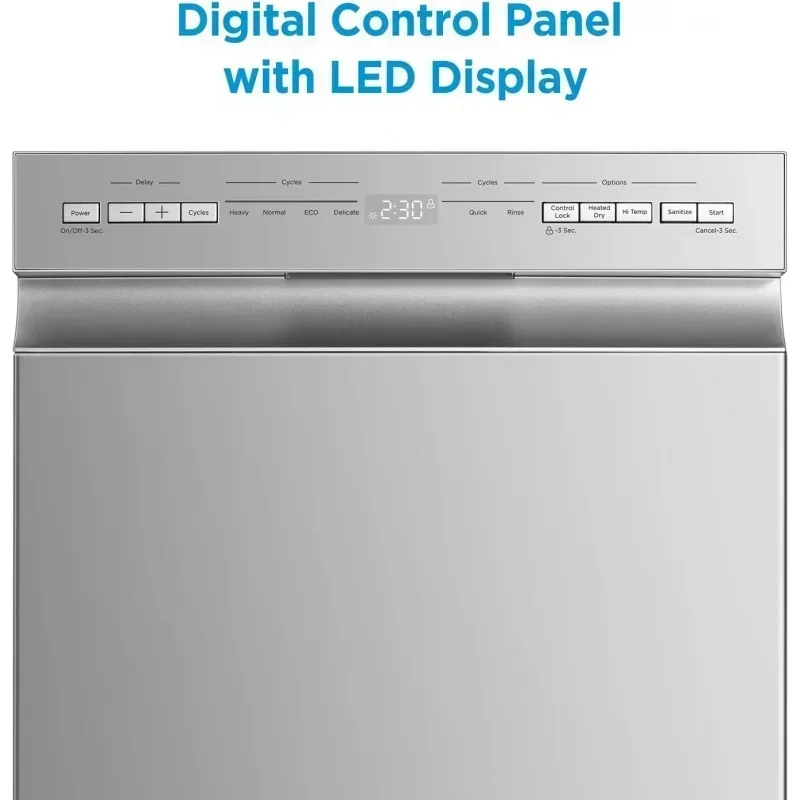 DD2Midea MDF18A1AST Встроенная посудомоечная машина с 8 настройками, 6 программами стирки, ванной из нержавеющей стали, сухой с подогревом, энергетической звездой