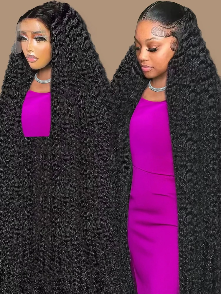 

250 Плотность Remy Curly 360 Полный парик фронтальной части шнурка Человеческие волосы для чернокожих женщин 40 46 дюймов Глубокая волна 13x6 Парик фронта шнурка человеческих волос