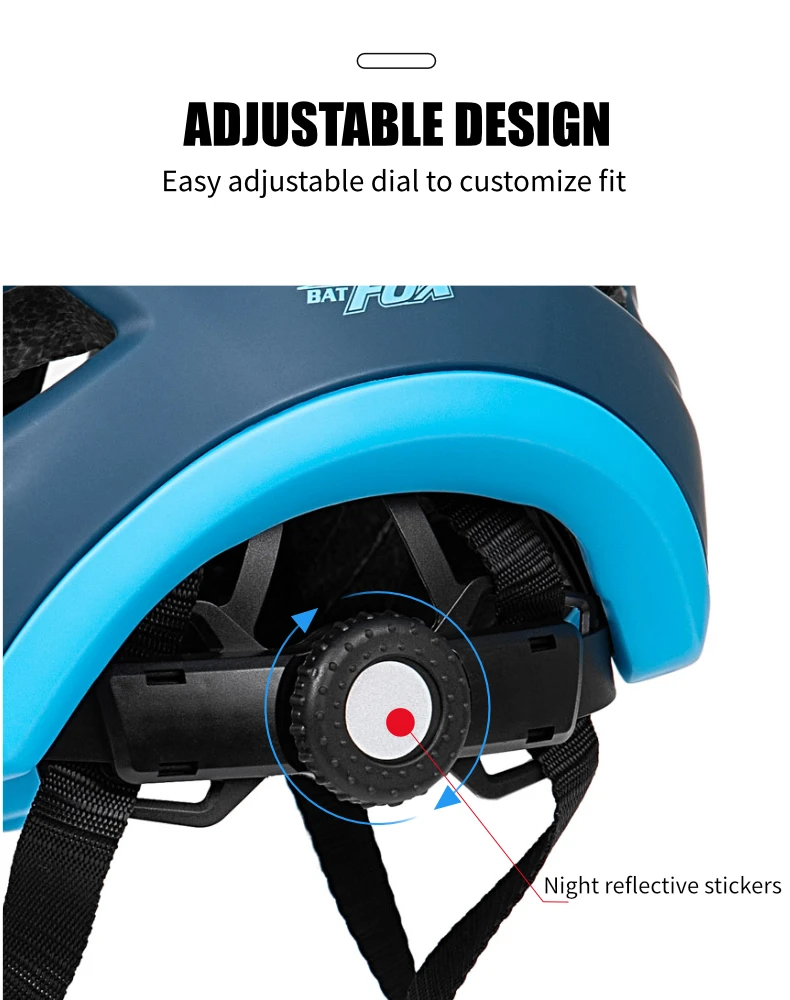 BATFOX Kinder Vollgesichts-Fahrradhelm Abnehmbarer Kinnriemen Stoßabsorbierende Schale Sicherheitszertifizierter Rad- und Rollerhelm für Kinder – Detail 7