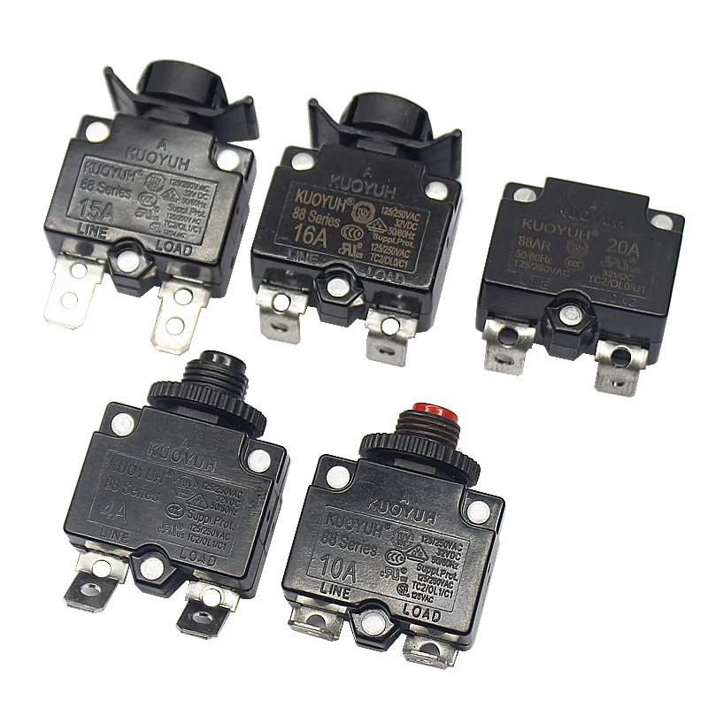 Kuoyuh-サーマルDCサーキットブレーカー、モータースイッチ、手動、電気、過負荷保護、10a、88シリーズ、1パック