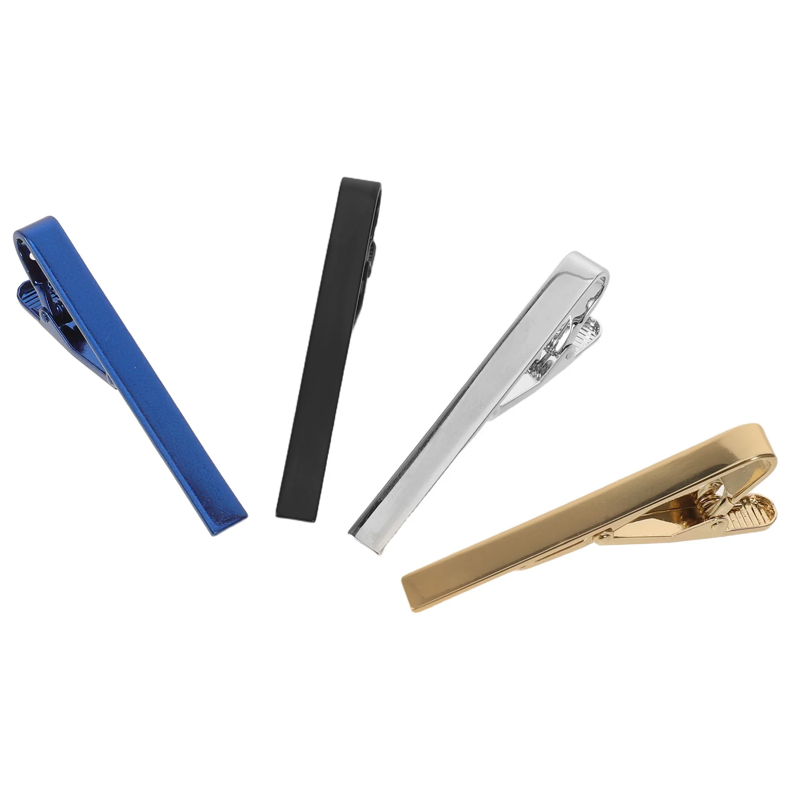 

4Pcs Tie Clips for Men Brushed Metal Fashion Set Formal Business Wedding Neckwear Clip Secure Hold Stylish Neck Tie Accessories