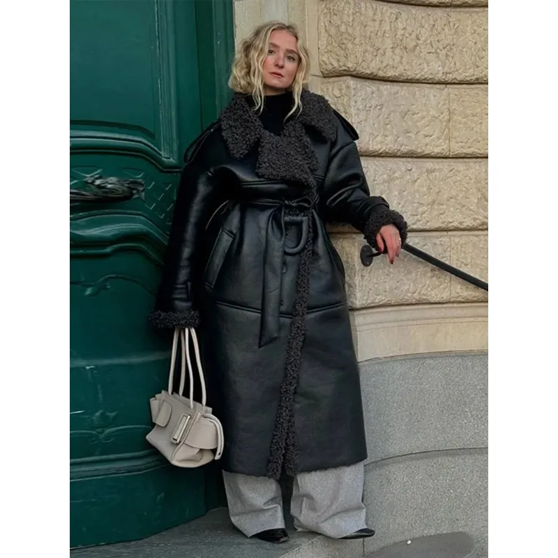 

Женская утепленная зимняя куртка с отложным воротником и шнуровкой, новая модель в уличном стиле