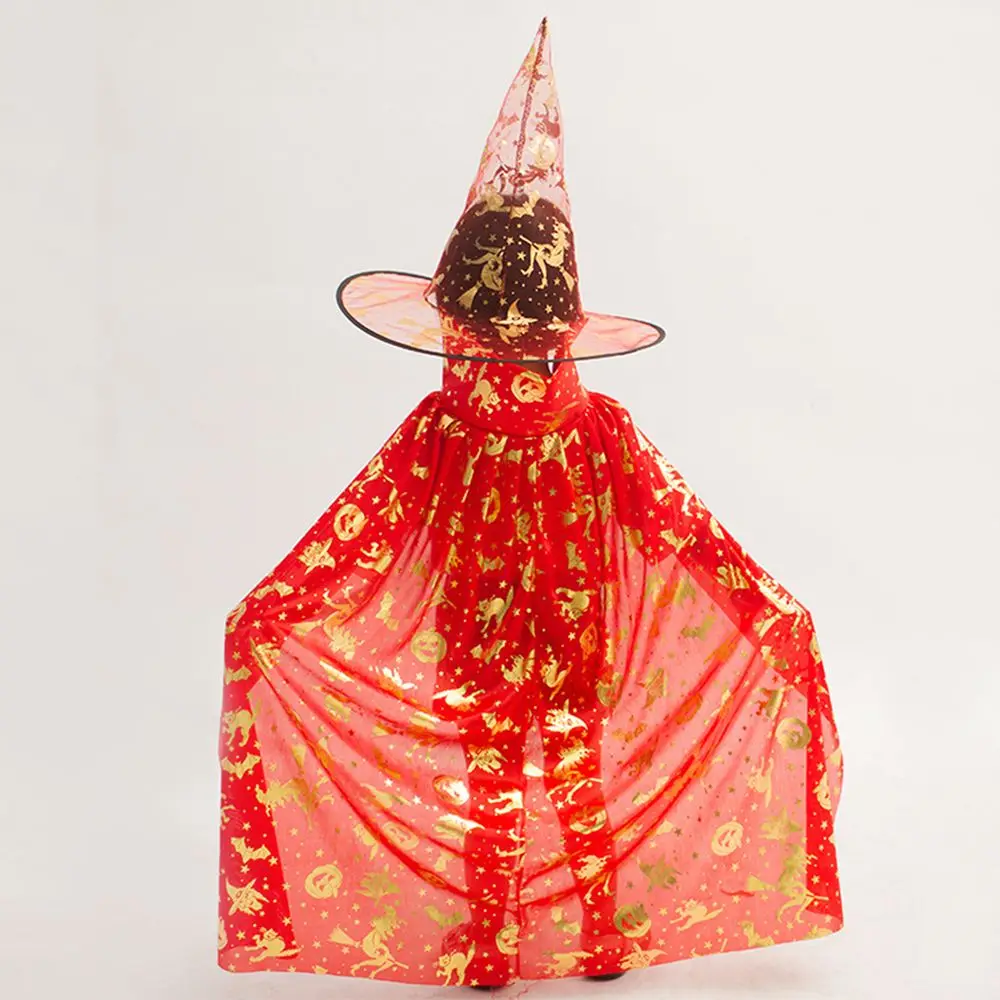 Zeigen Gothic Geist Kürbis Fledermaus Hut Hexe Kappen Halloween Umhang Sets Gruselige Kostüme Kinder Cosplay Kostüme Leistung Kleidung