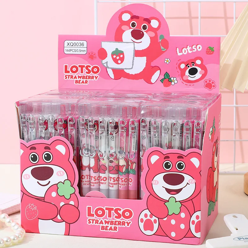 Imagem -03 - Disney Gel Canetas com Lotso Linabell Stellalou Ponto Pooh Escritório Caneta Neutra Estudante Material Escolar Papelaria Atacado 12144 Pcs