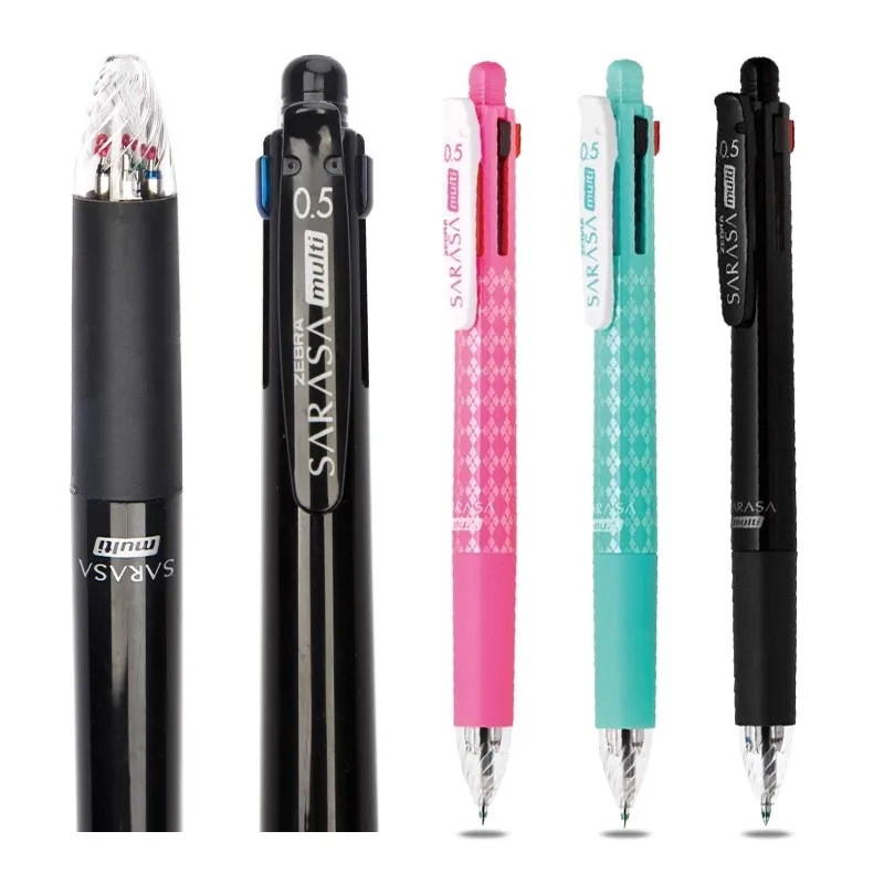 Japanese Stationery Zebra 4 In 1 Color Multi-function Ballpoint Pen 0.5mm Mechanical Pencil Combo J4SA11 School Office Supplies