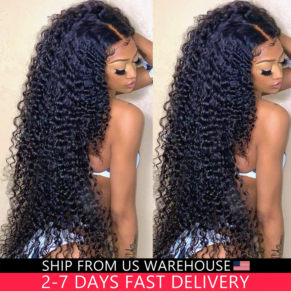 

Deep Wave Frontal Wig 13x4 13x6 Hd Transparent Lace Frontal Wig Glueless 4X4 5X5 Wig 28 30 Inch Curly Lace Front Human Hair Wigs