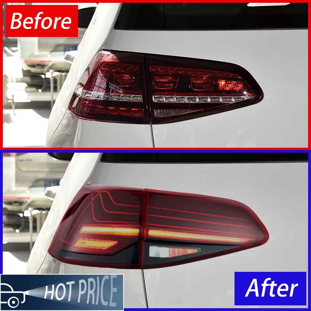 مصابيح خلفية للسيارة للجولف 7 2014-2021 Led مجموعة الضوء الخلفي التلقائي ترقية عالية الجودة G20 نمط أدوات الضوء الخلفي بالليزر الملحقات