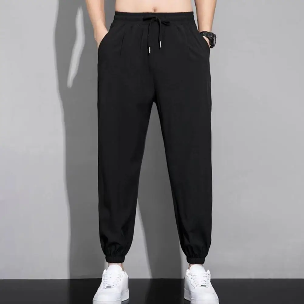 Summer Sweatpants Ergonomic Design Sport Trousers Quick Dry Men's Gym Training Sweatpants with Side Pockets for Plus for Active