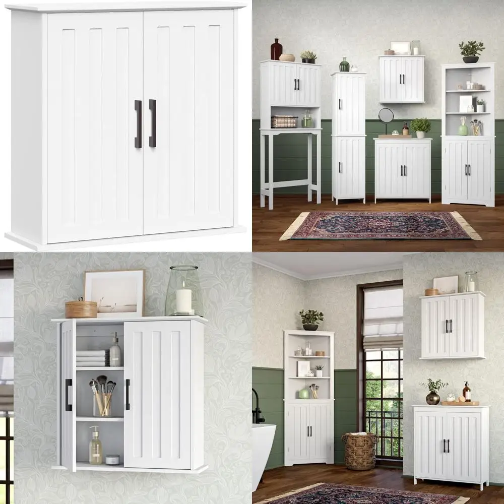

Monroe Two Door Wall Cabinet Over The Toilet Storage Cabinet with Soft-Close Doors - Medicine Cabinet with Adjustable Shelves