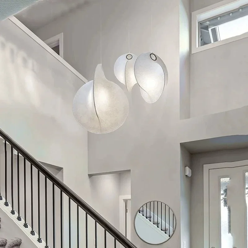 

Japanese chandelier bedroom silk chandelier with hardware lustre, dimmable ceiling lamps for living room room decoration