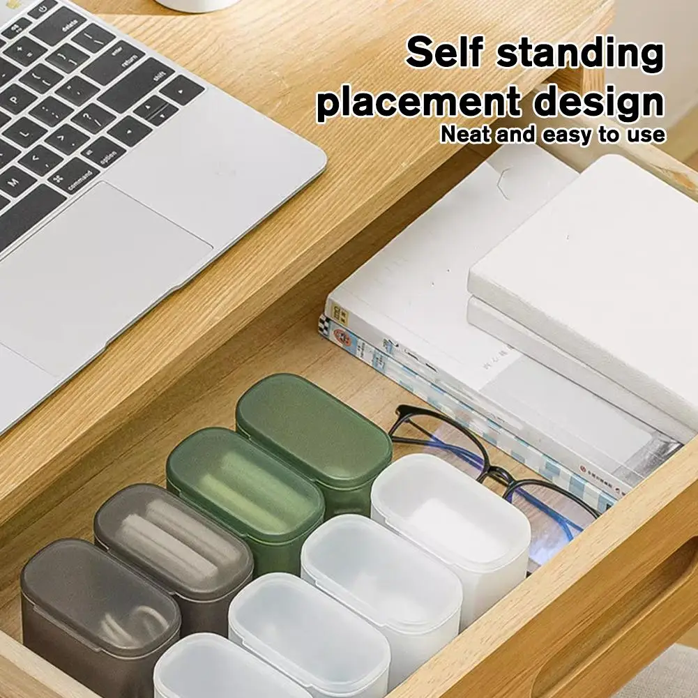 Portable Data Cable Storage Box With Cover Headphone Charger Mobile Phone Travel Transparent Wire Container Box For Office Home