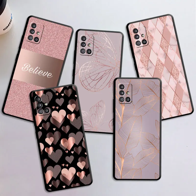 

Black Gold Rose Love Heart Case for Samsung Galaxy A21s A12 A22 A13 A52 5G A11 A71 A72 A32 A51 4G A72 A31 A23 A53 A33 A34 Cover