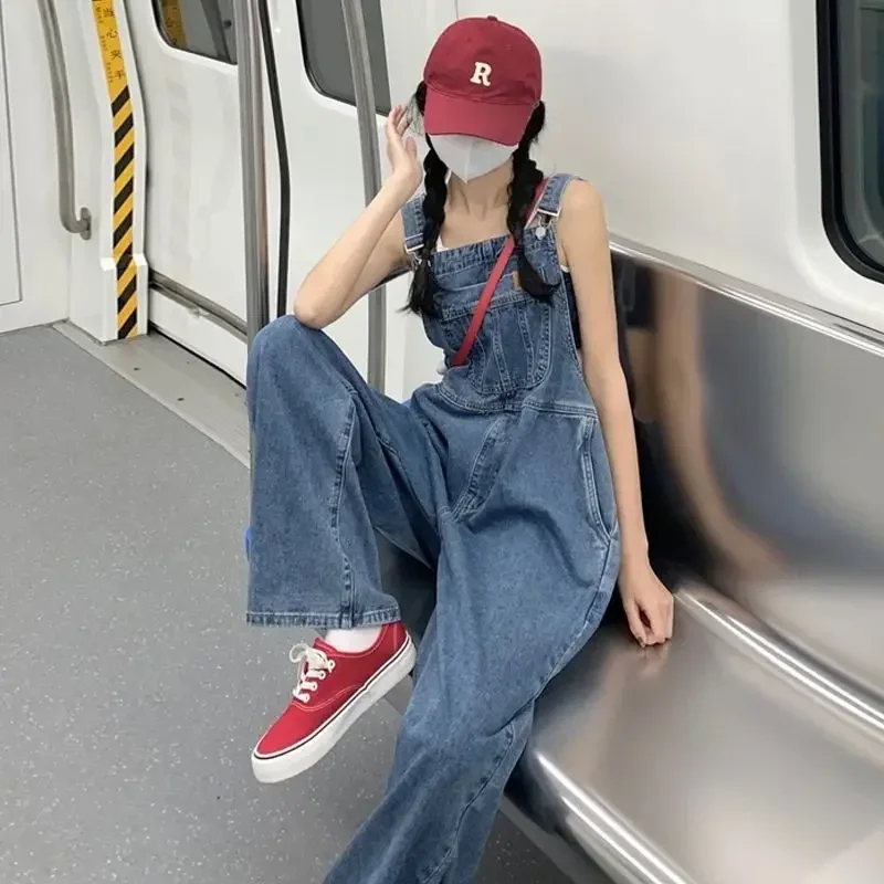 

Pop Pop Loose Women's Denim Overalls Summer Thin Wide Leg Pants Cool Salt Series Design Sense Korean Style Fashionable Casual Tr