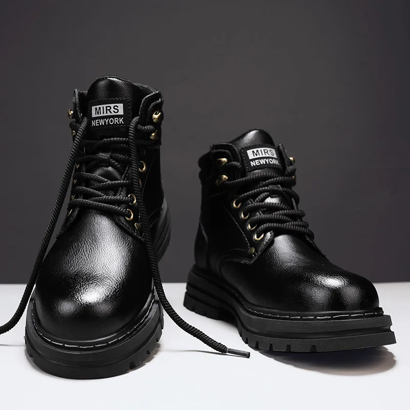 Novas botas de tornozelo unissex, botas de tornozelo de motocicleta da moda, botas de caminhada, botas retrô chelsea de quatro estações e botas confortáveis