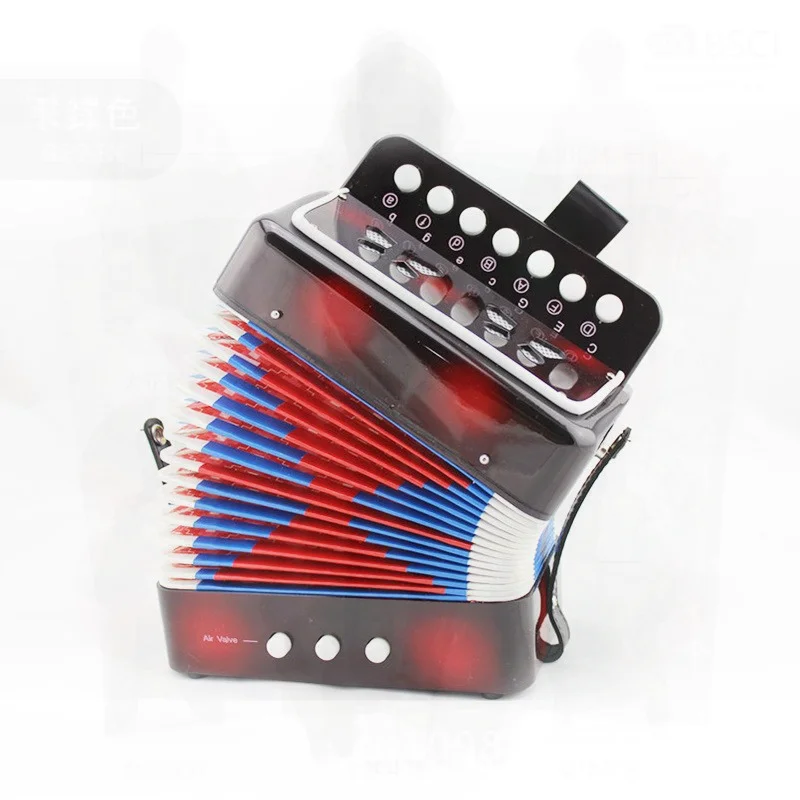 Yue 7-Key 2-Bess kinderen Accordeon Educatief Muziekinstrument Vroeg Leren Piano Speelgoed Hersenen Interactief voor Kinderen