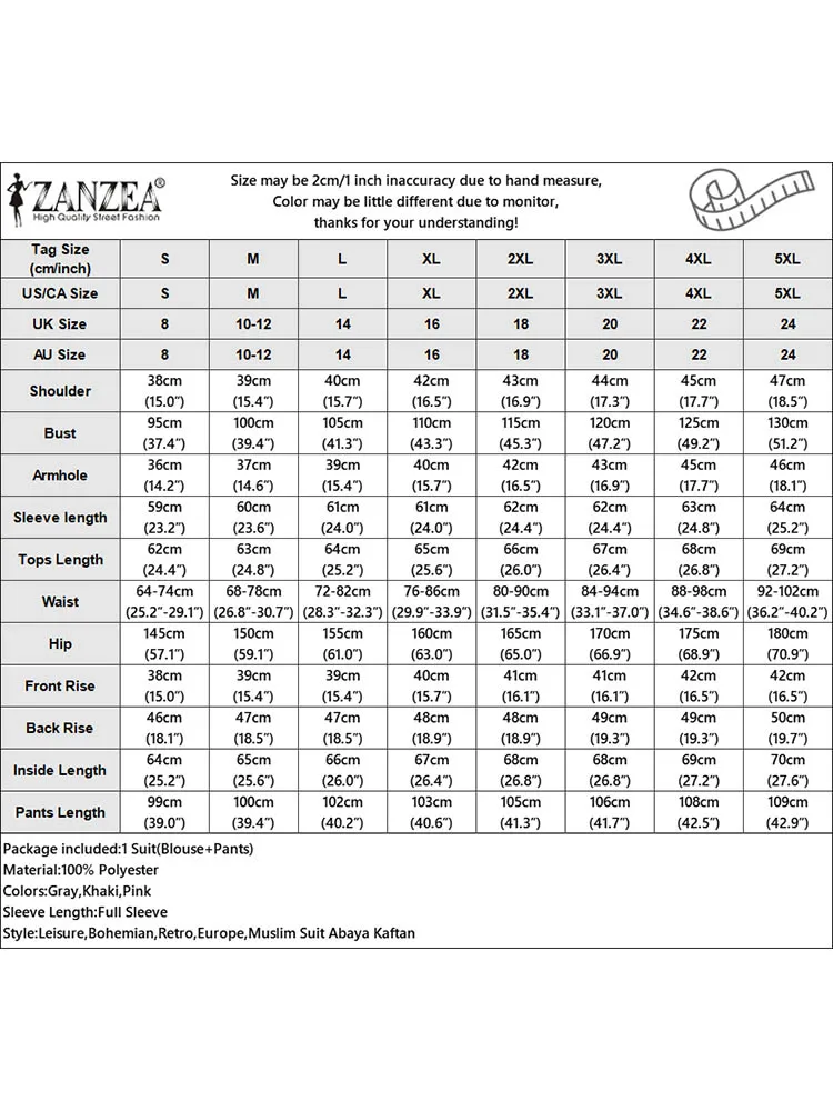 ZANZEA Autumn 2 Piece Sets Women Office Outfits 2025 Elegant Long Sleeve Blazer Wide Leg Pleated Trousers Suit Muslim Tracksuits