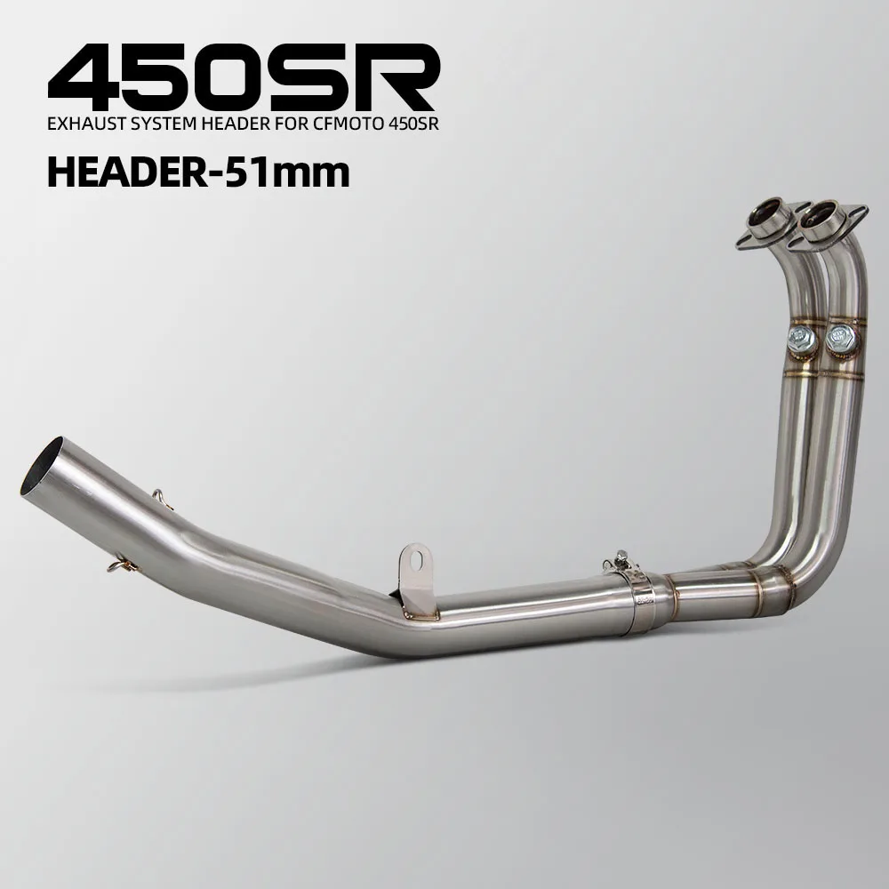 

For CFMOTO 450SR 450NK 2022-2025 Motorcycle Exhaust System Modify Manifold Stainless 51MM Escape Racing Line Front Link Pipe Kit