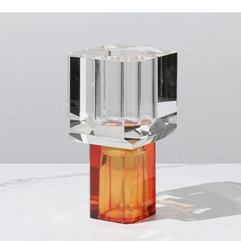 Transparent Glass Vase Potted Plants Decorative Flower Arrangement Floral Vases Desk Decoration Crystal Pots