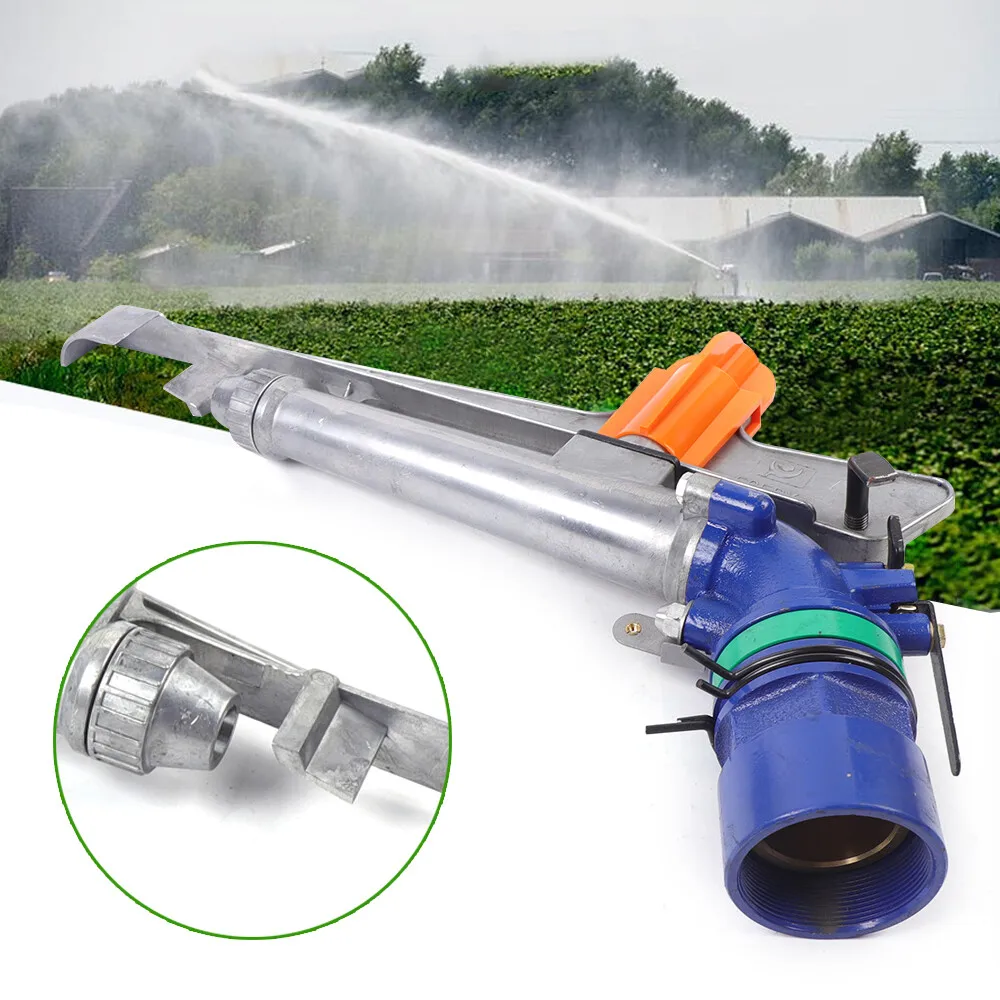 

2" Heavy Duty 360° Adjustable Sprinkler Gun - Brass Core 160-200ft Range, 7-9lbs Pressure for Farm & Orchard Irrigation