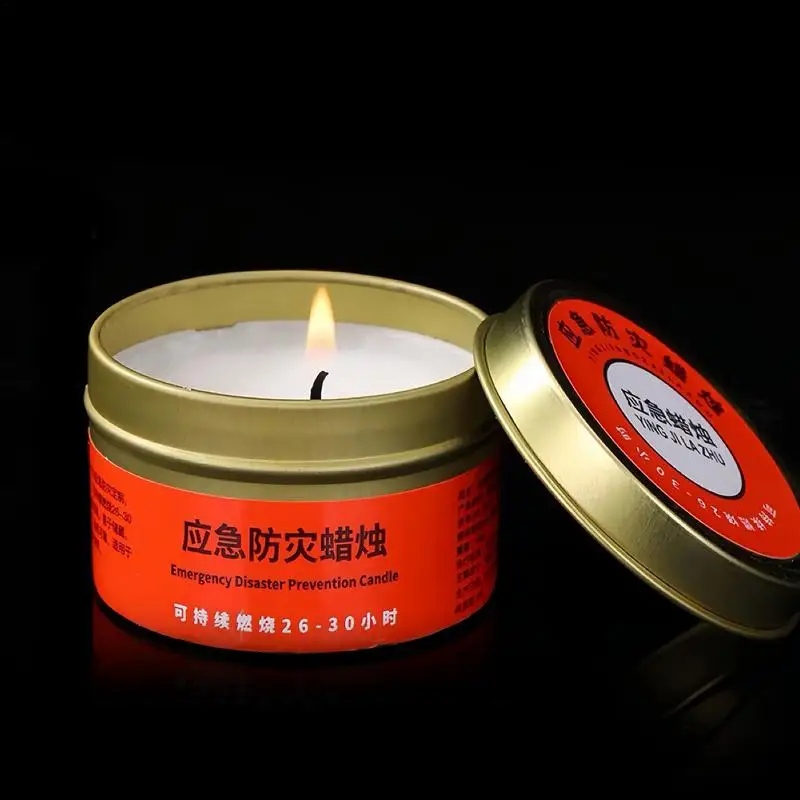 80g Household Emergency Disaster Prevention Candles Power Outage Lighting Smokeless Canned Outdoor Camping Windproof Candles