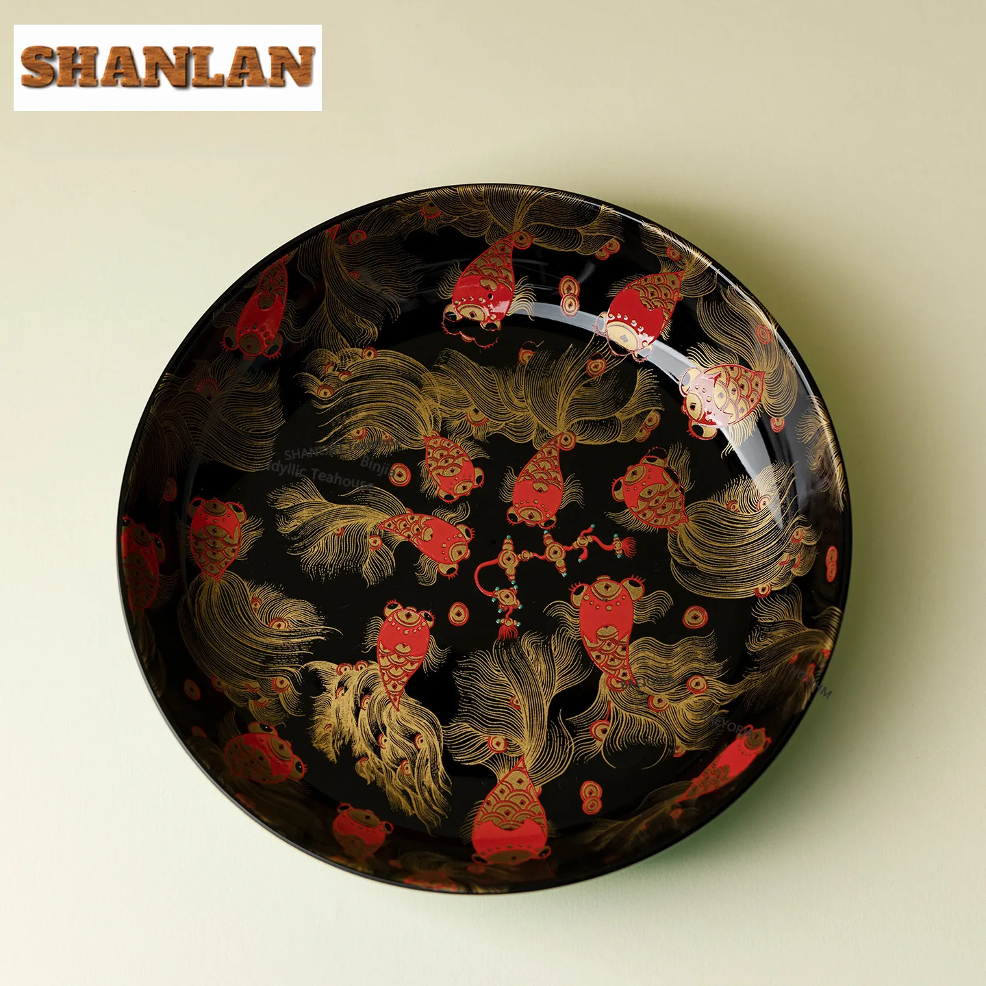 HOYIHM Fish Leaping Treasure Pot Bearing Holder Gaiwan Anti-scald Mat Dry Soaking Table Tea Tray Coasters Tableware Ornaments
