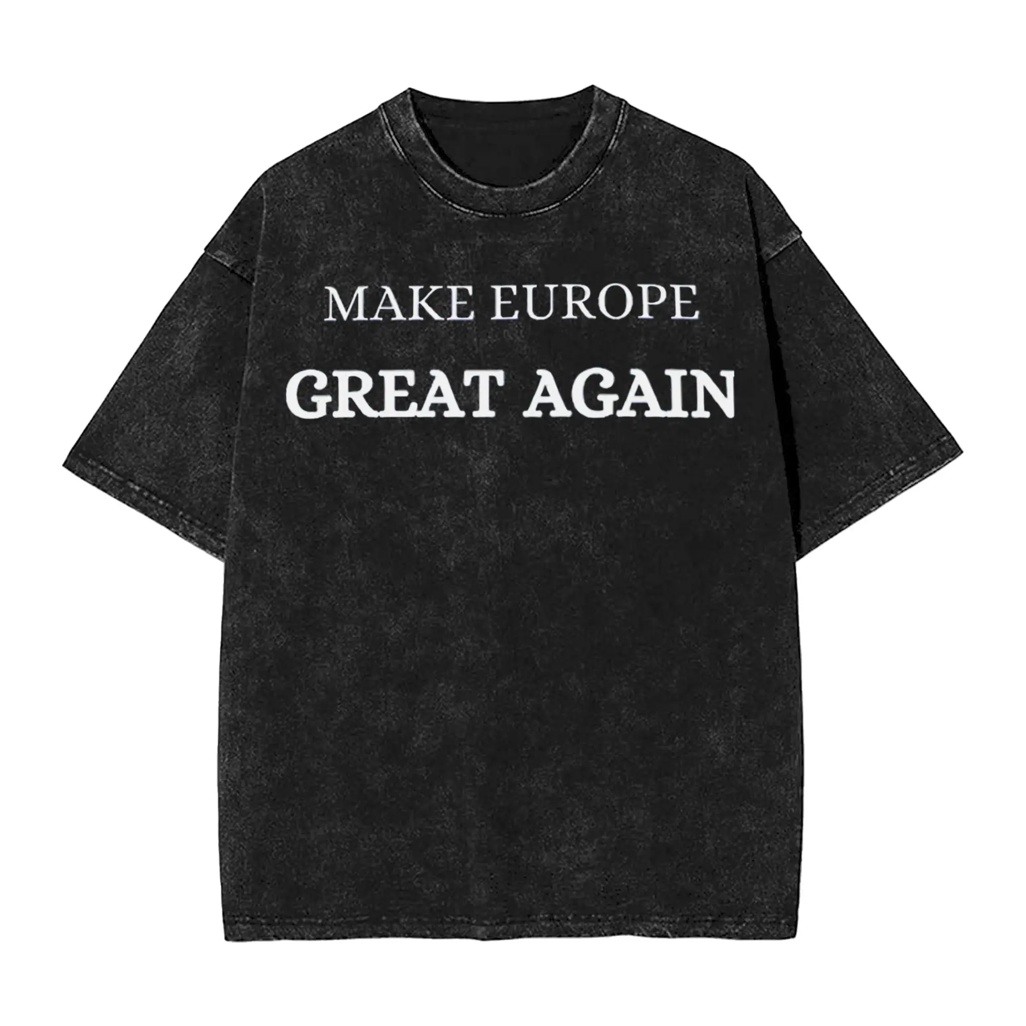 Harajuku Washed Shirt Make Europe Great Again mega Merch Retro T-Shirts Oversize  Streetwear Short Sleeve Printed Tees
