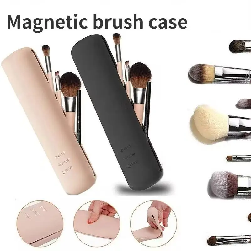 السفر منظم فرش التجميل مقاوم للماء سيليكون ماكياج الإسفنج حامل المحمولة النساء الفتيات أدوات ماكياج الحقيبة