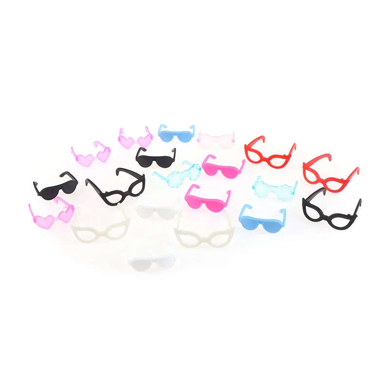 

20Pcs Plastic Doll Glasses 1:12 Dollhouse Miniature Colourful Eyewear Cool Eyeglasses Doll Toy Accessories Random Style 3*2.5CM