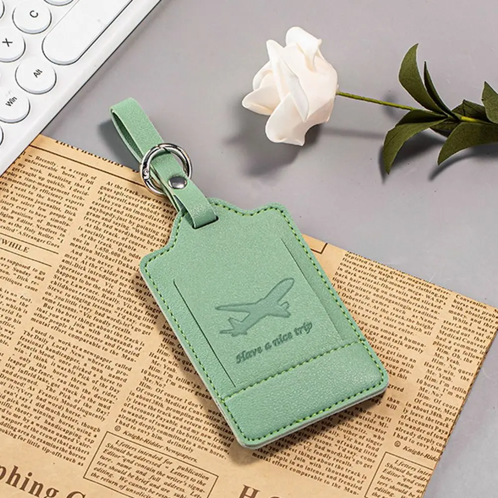 Portable PU Leather Luggage Tags Suitcase Address Label Baggage Boarding Bag Tag Anti Loss Pendants Travel Accessories