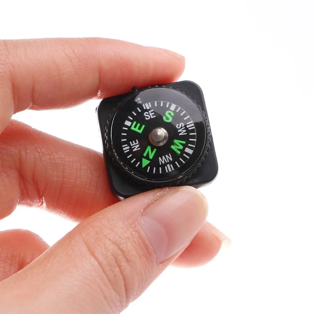 5pcs Emergency Button Tool Hiking Travel Mini Compass Portable Handheld Belt Buckle