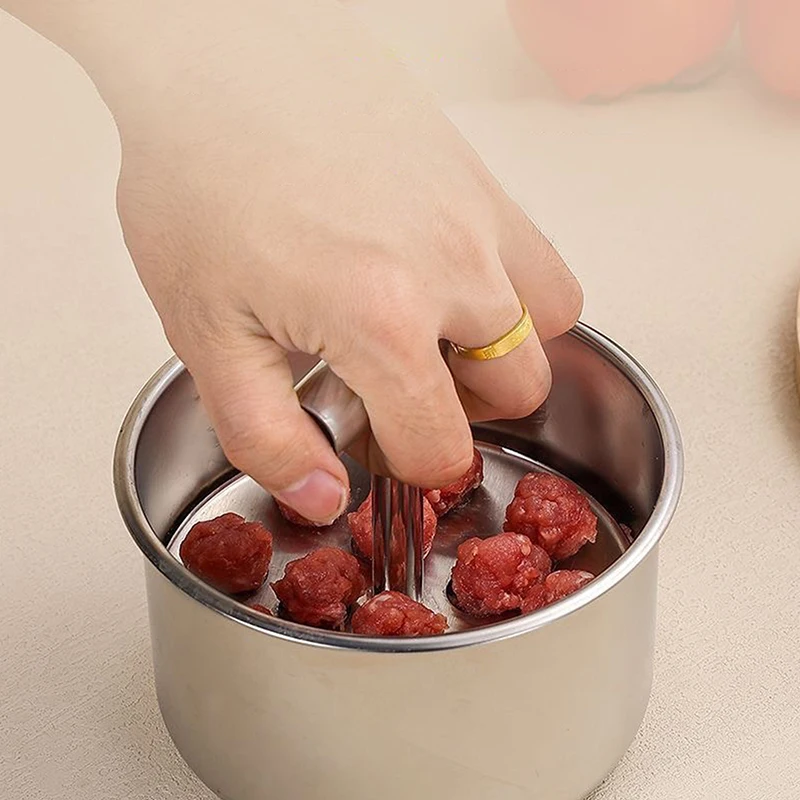 

6/12 Hole Manual Meatball Machine Multifunctional Stainless Steel Meat Maker Home Kitchen Meatball Mold Meatball Making Set
