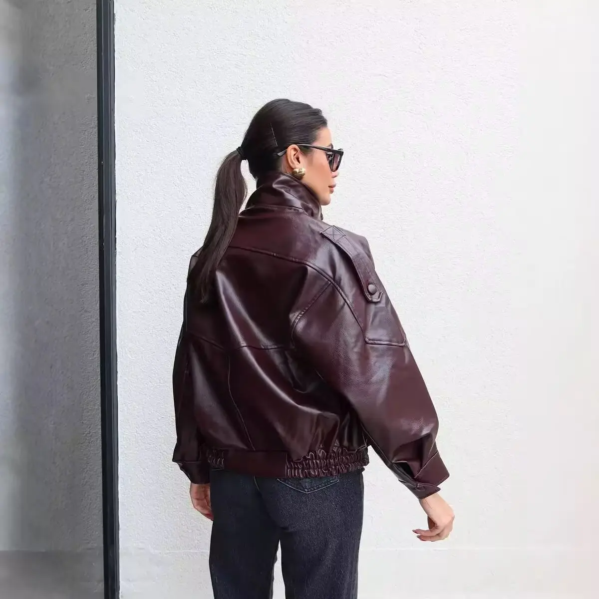 معطف نسائي طويل بياقة واقفة من Faionable Street Sle للخريف والشتاء وصل حديثًا معطف خارجي متعدد الاستخدامات #4