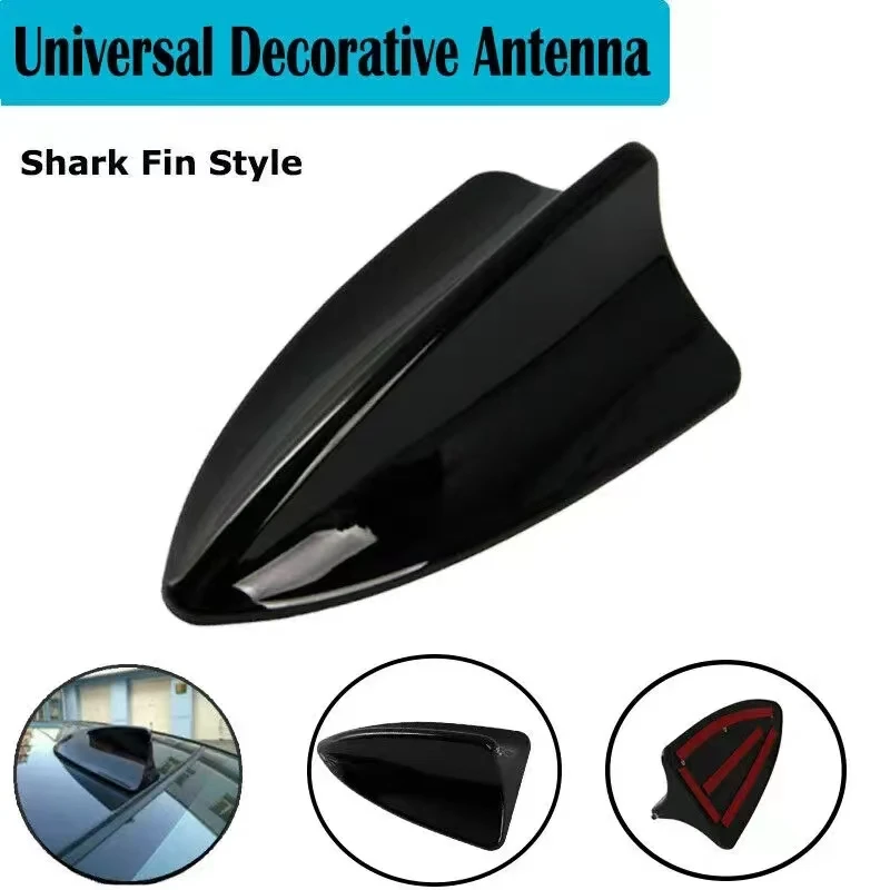 Black Car Roof Shark Fin Style Cover Dummy Decorative Antenna Aerial Universal Fit