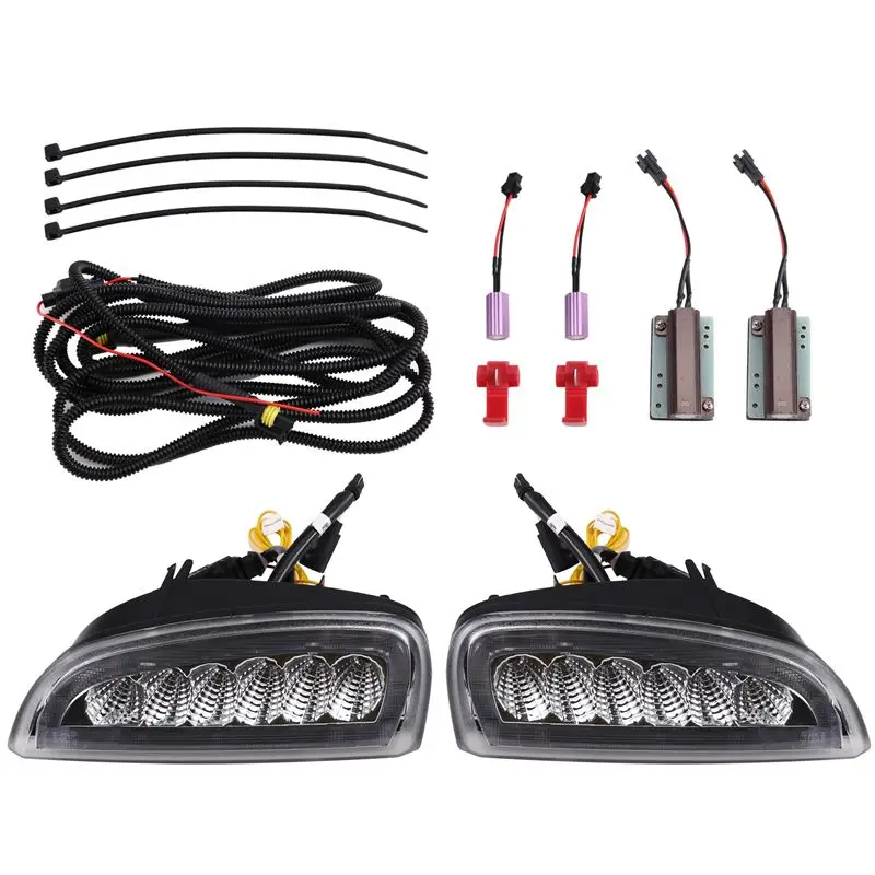 

AS57-Front Bumper LED DRL Daytime Running Light Turn Signal Fog Lamp 1 Pair For Cayenne 957 9PA 2006-2010