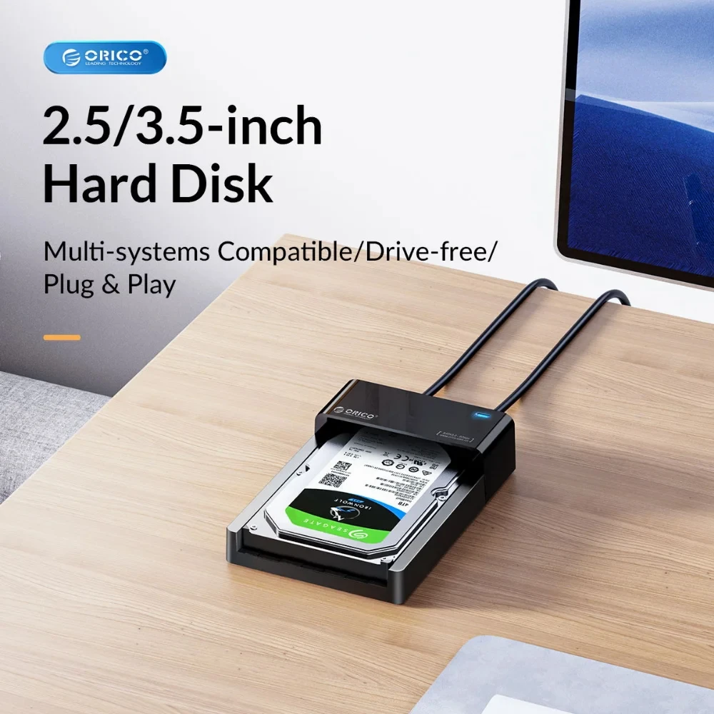 ORICO 2.5/3.5inch HDD SSD Lay-Flat HDD Docking Station SATA to USB 3.0 External Hard Drive Docking Station Support UASP 18TB