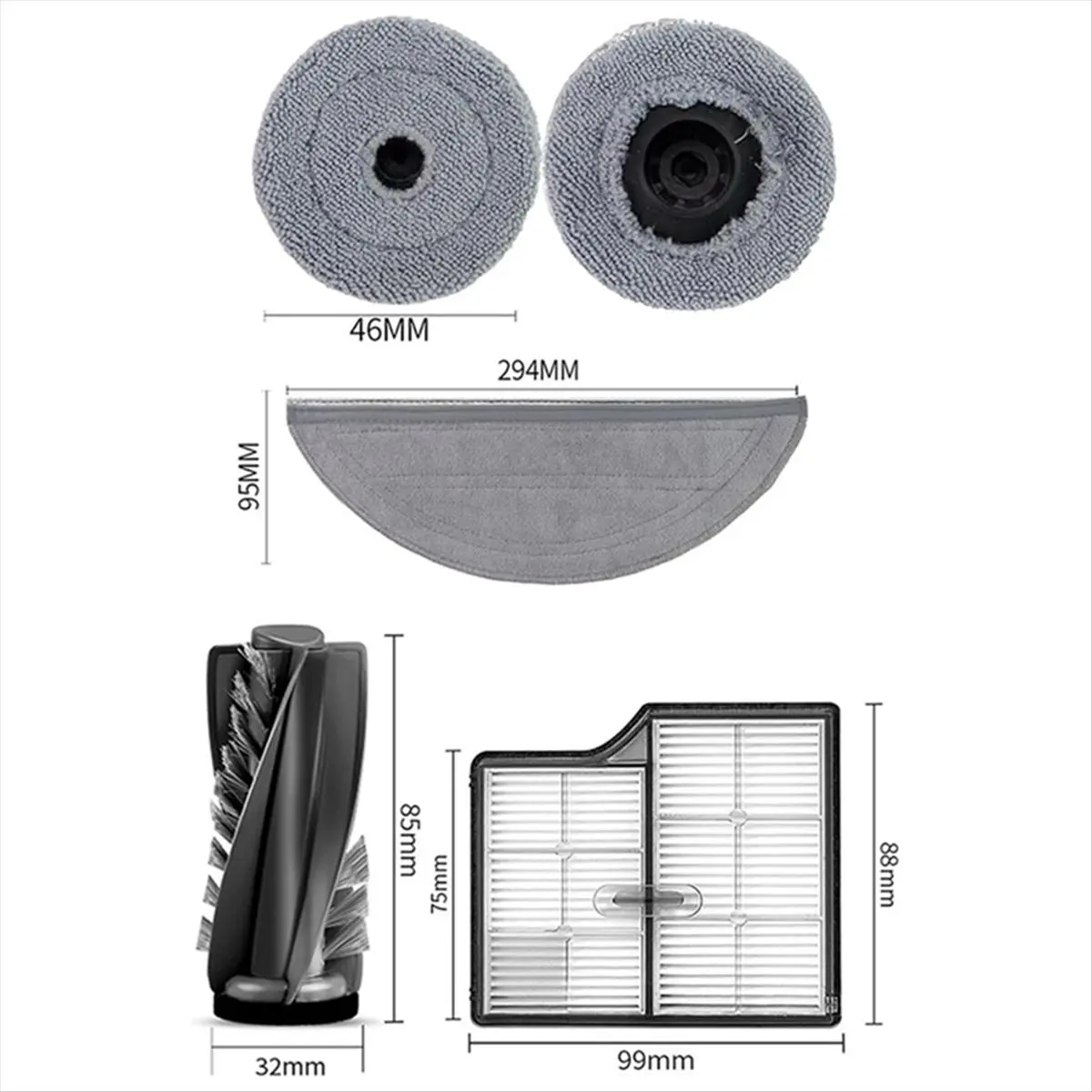 

Основная щетка, боковая щетка, высокоэффективный фильтр, аксессуары для швабры для подметальной машины Saros 10/S9 MaxV Ultra