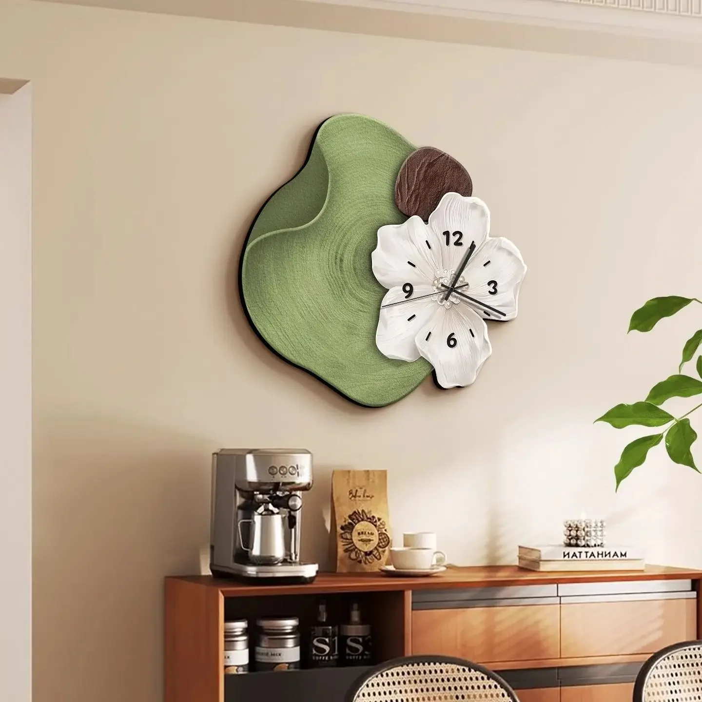 DSA antique clock wall clock living room decoration painter home creative advanced wall hanging watch flower