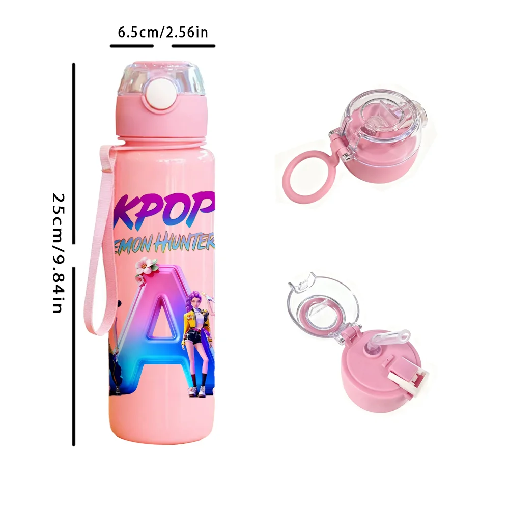 3D 프린트 패턴-K-pop 데몬 헌터스 레터 A 생생한 색상 물컵 루미 미라 조이 물병 생일 선물-변색 방지