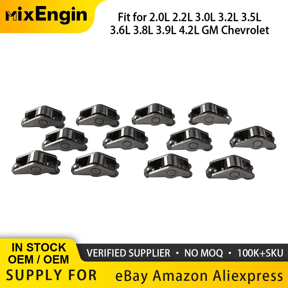 

12pcs Rocker Arm Fit 2.0 2.2 L l4 3.0 3.2 3.8 4.2L V6 V8 For GM Acadia Chevrolet Chevy Buick Cadillac ATS Saturn Saab Pontiac