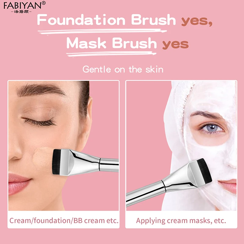 Brocha para base ultrafina, brochas de maquillaje de cabeza plana, brocha para máscara, crema de base mixta, brocha para contorno de rostro para mujer