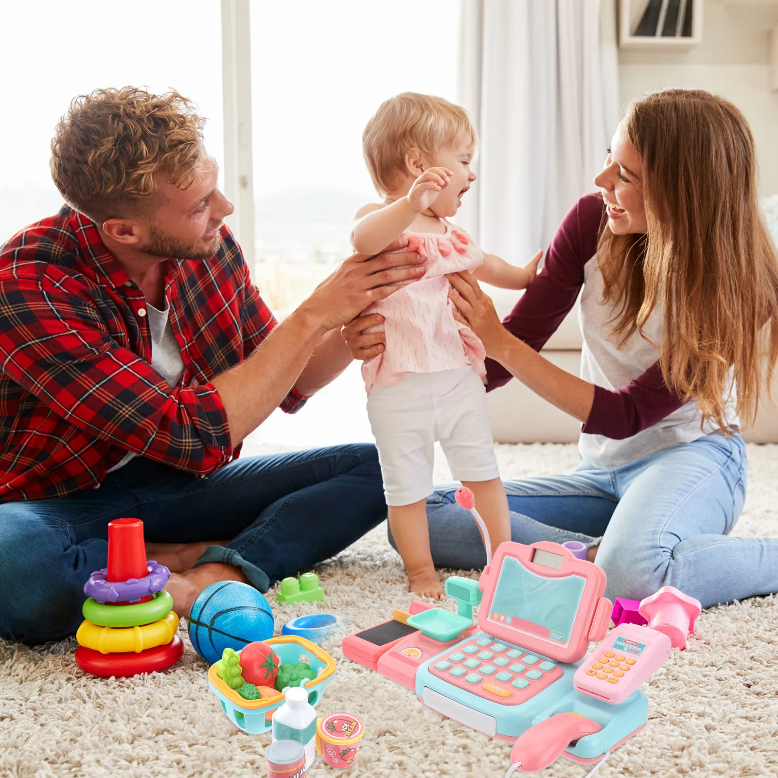 1セットのシミュレーションレジ、多色、子供向け教育用品、数学、金銭計算、想像力、創造性を養う