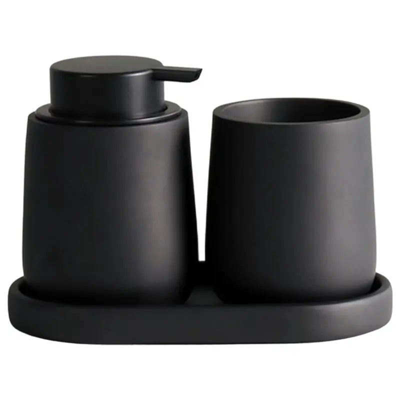 

Набор аксессуаров для ванной ABZC: дозатор для лосьона, стакан для ополаскивателя, поднос, портативный дозатор для шампуня, комплект из трех предметов