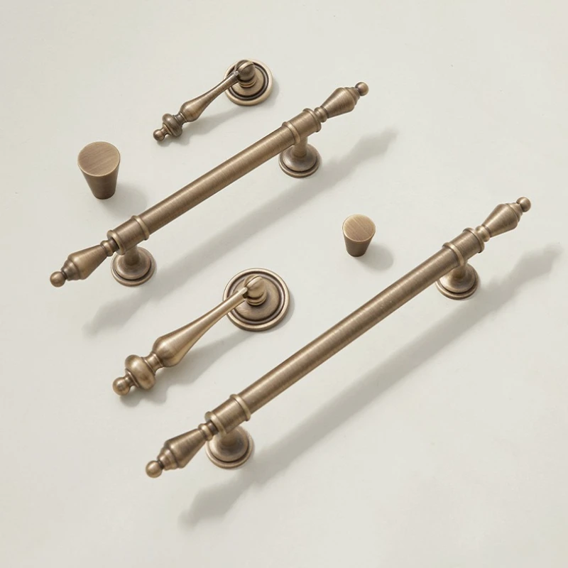 Bronze Antique Brass Handles for Kitchen Cabinets Wardrobes Door Drawers Door Furniture Cabinets Long Handle Copper T-bar Pulls