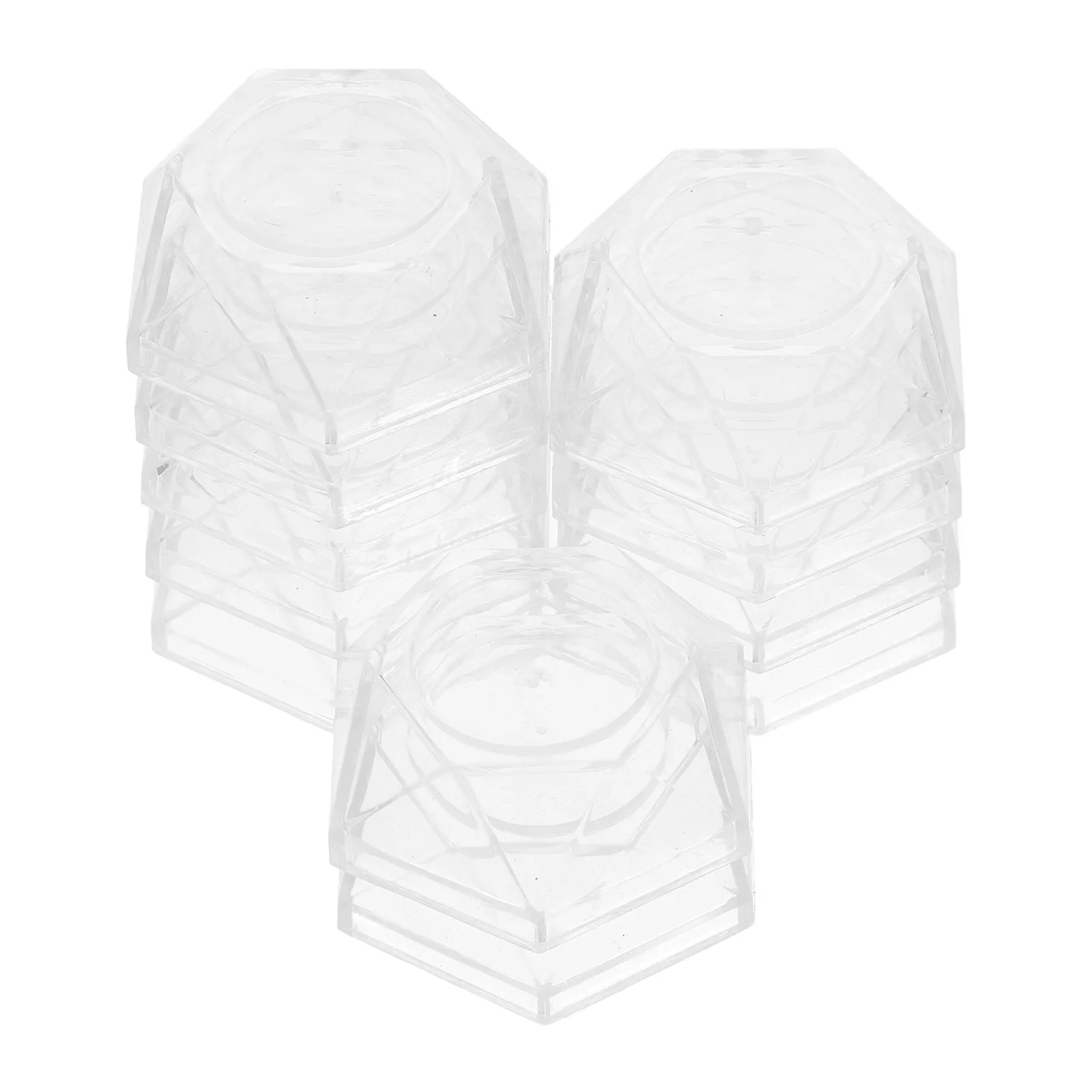 10Pcs Mineral Specimens Display Stands Clear Acrylic Hexagon Base Crystal Stone Holder Display Pedestal