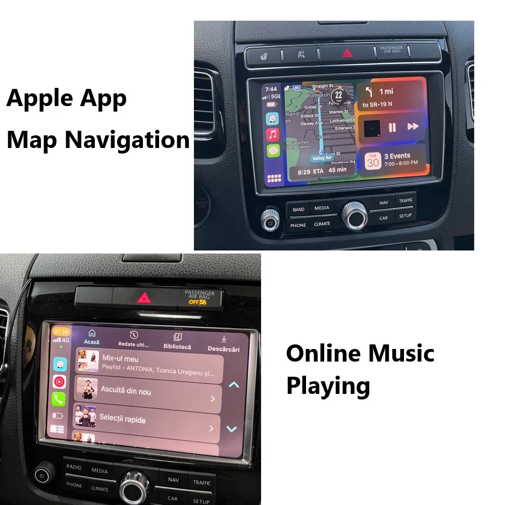 Wireless CarPlay Module Android Auto Interface For Volkswagen Touareg RNS850 2010-2018 Voice Control Mirror Link