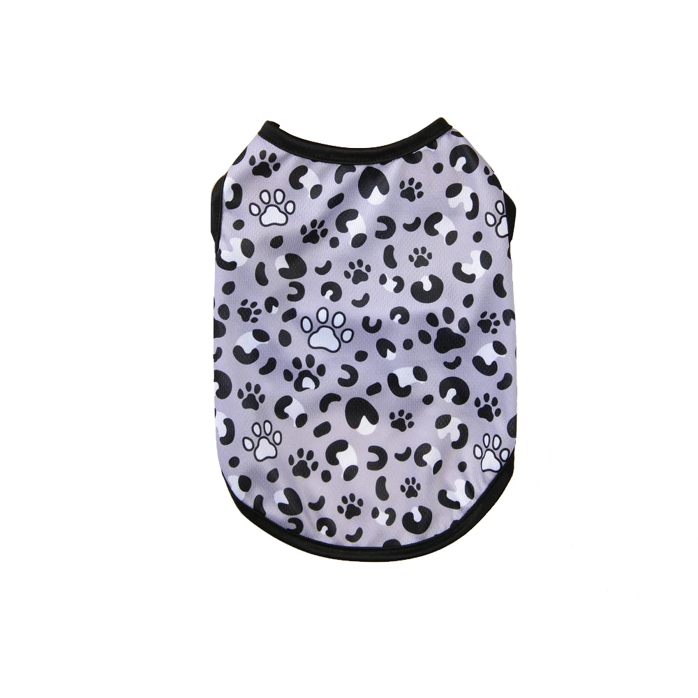 Leopard Print Pet Cat Clothes For Small Dogs Cats Vest Summer Breathable T-shirt Puppy Kitten Costume Fashion Pug Cheap Outfits