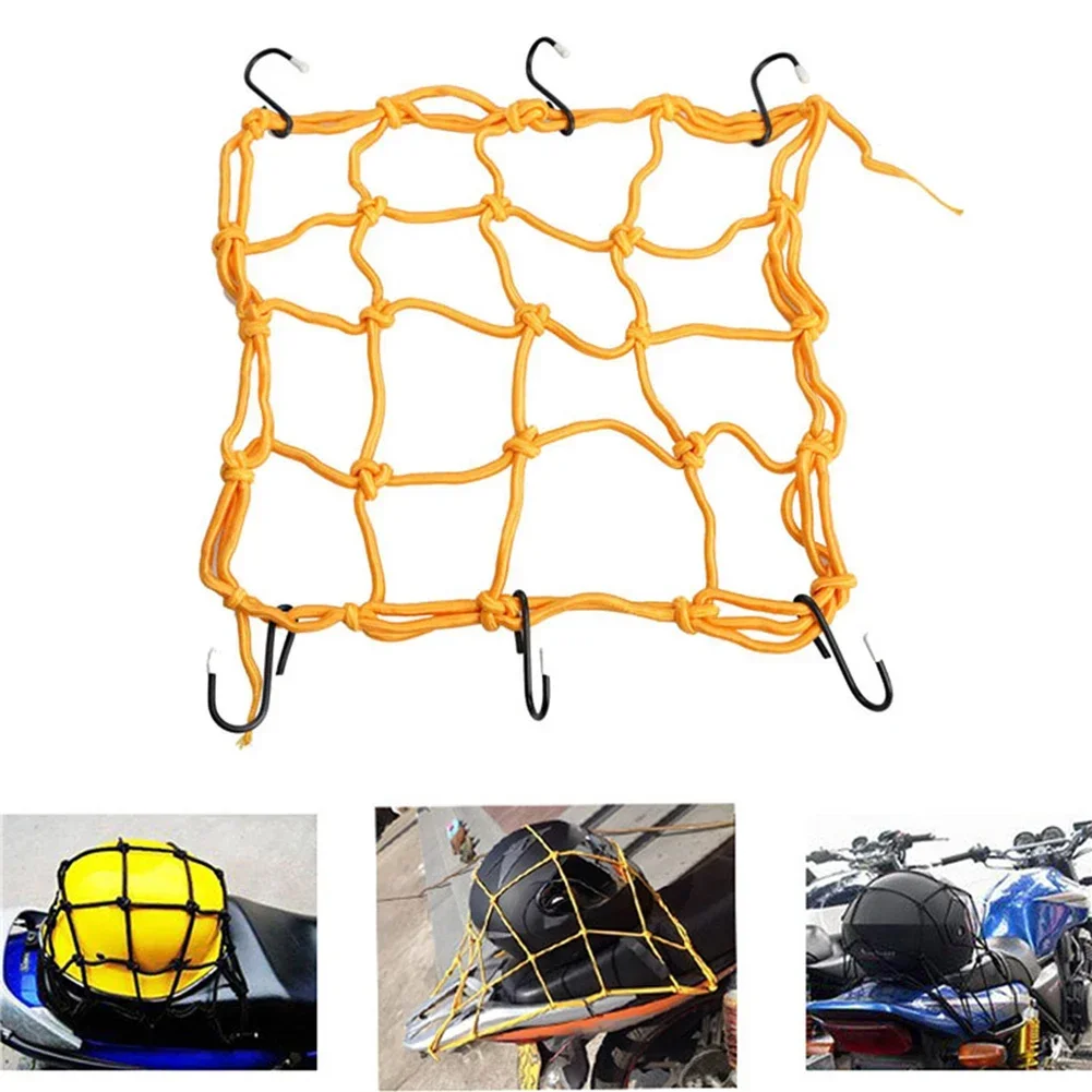 Motorcycle Helmet Storage Mesh Motorcycle Cargo Net High Elastic With 6 Hooks Luggage Net Motorcycle Net For Helmet Storage