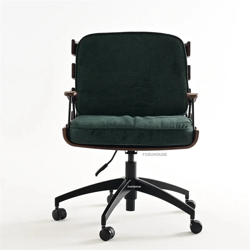 #Nordic Retro Solid Wood Office Chairs Home Swivel Desk Chair Gaming Chair Designer Study Computer Armchair For Bedroom Furnitur