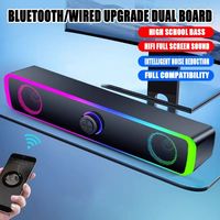 4D Surround Bluetooth Speaker Stereo Subwoofer Wired Surround Soundbar RGB Lights Home Theater Sound Equipment Computer Speaker