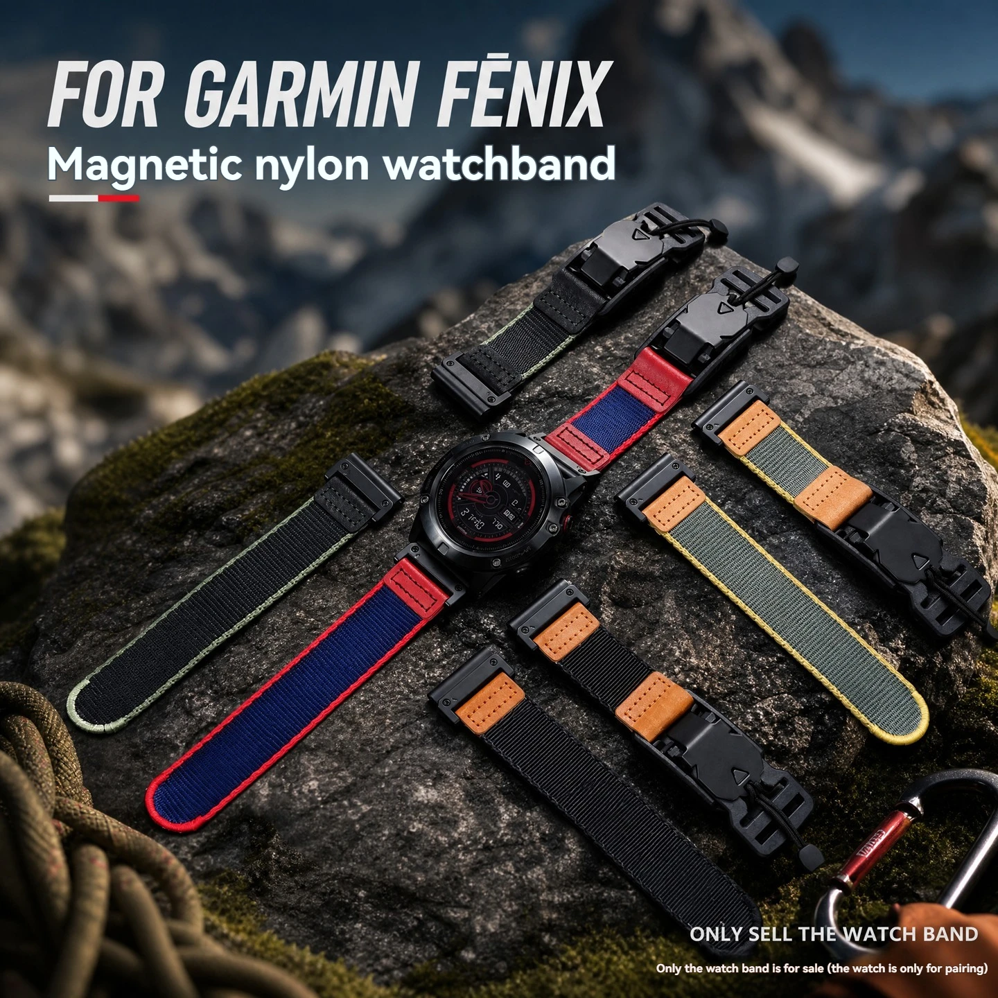 For Garmin Fenix 8 7X 6X 5X Fenix 9 pro MIP Quick Fit Watch Strap Nylon Watch Band Replacement Mens Canvas Bracelet 26mm